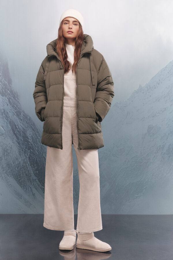 Springfield Casaco acolchoada repelente à água Sorona Aura Caqui escuro