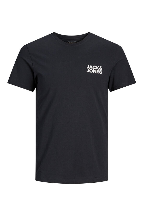 Jack & Jones T-shirt regular fit com logo pequeno preto