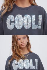 Springfield Kids Sweatshirt de garota descolada cinzento