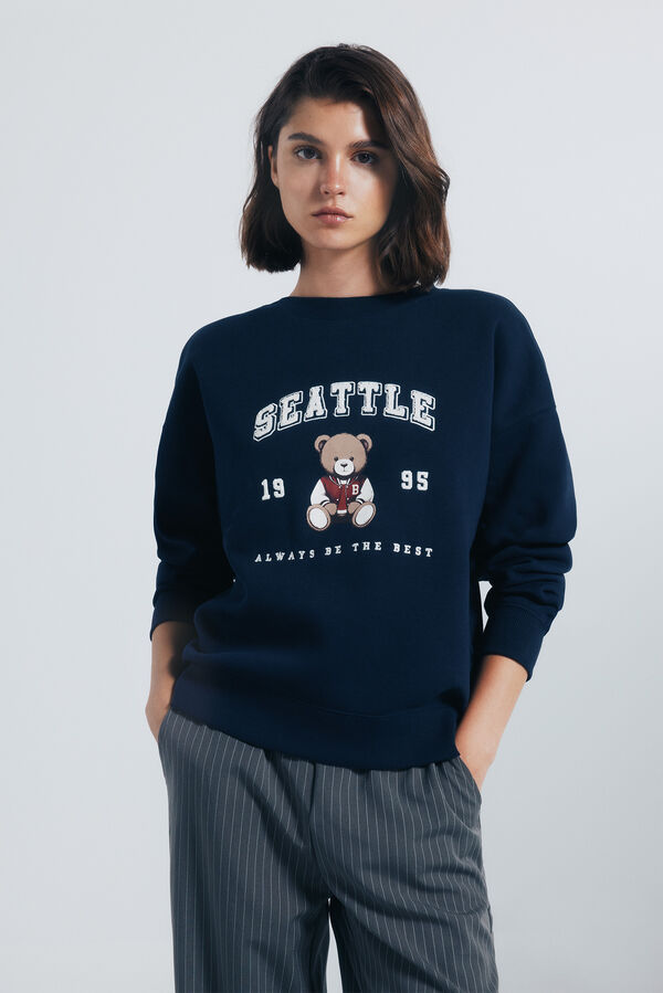 Springfield Sweatshirt com estampa urbana azul