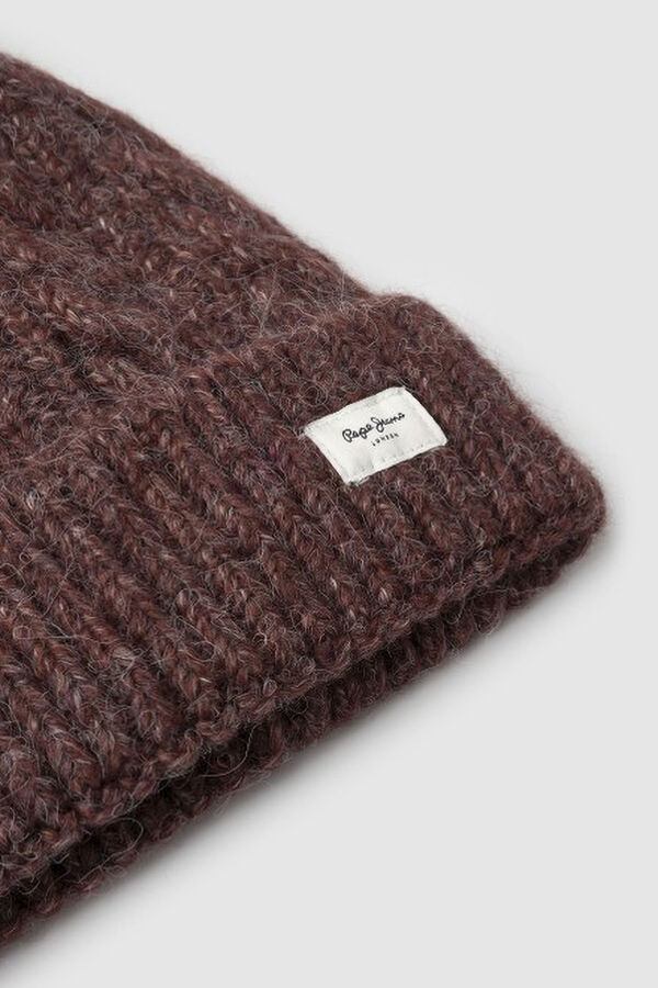 Pepe jeans Gorro de punto trenzado burdeos