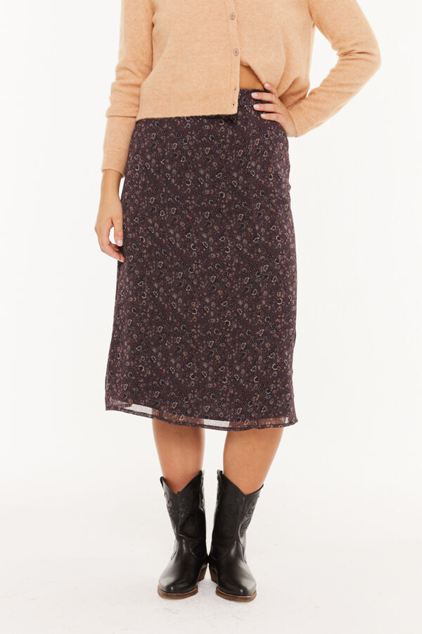 System Action Saia midi pequena com estampado floral estampado