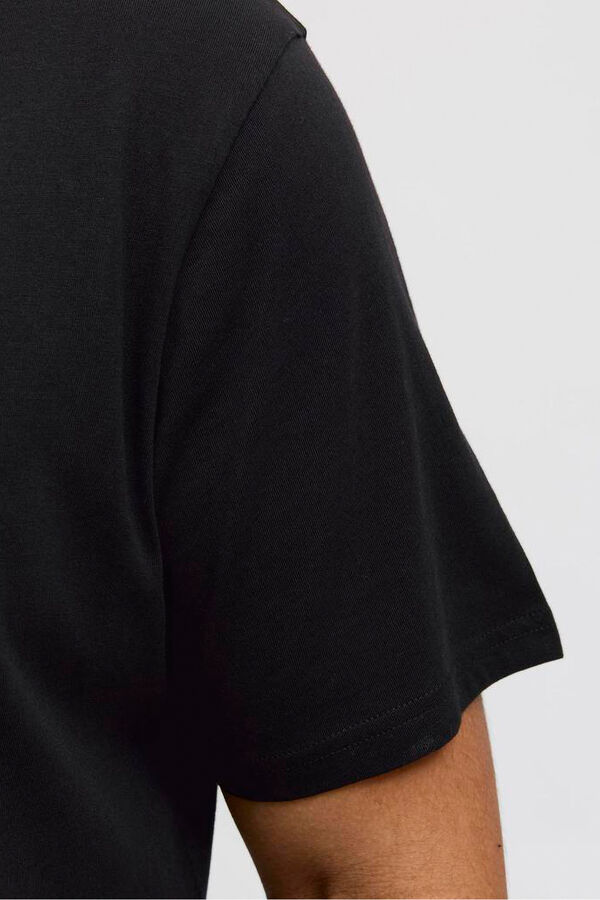 Jack & Jones PLUS T-shirt básica com estampado frontal preto