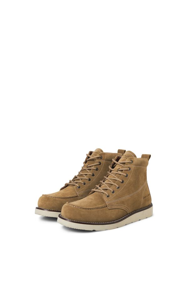 Jack & Jones Botines piel punta redonda marr&oacute;n