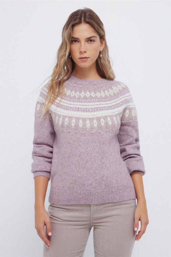 Springfield Camisola com detalhes jacquard rosa