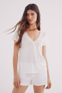 Springfield T-shirt decote crochet