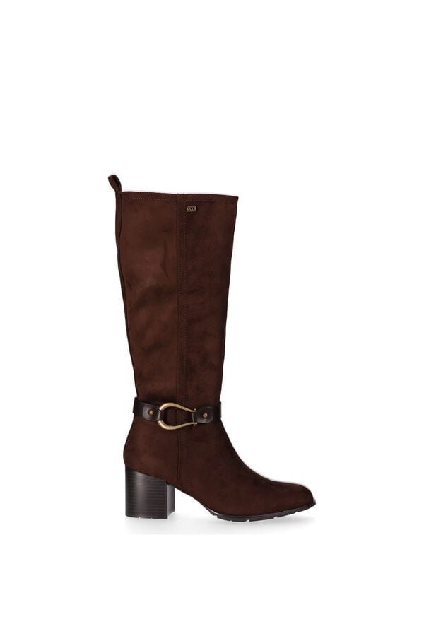 Chika 10 Botas de cano alto com detalhe met&aacute;lico cru