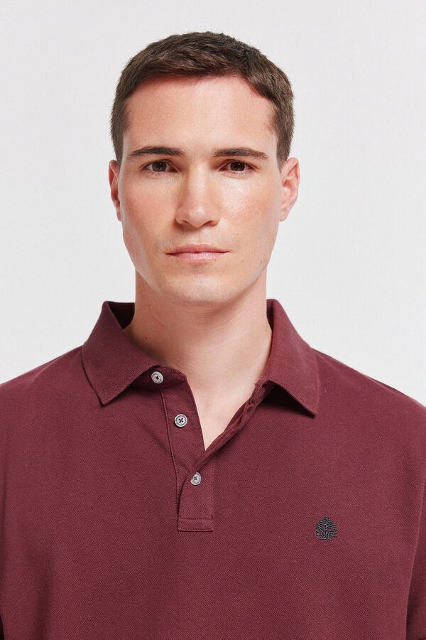 Springfield Polo piqu&eacute; punho em contraste slim fit estampado