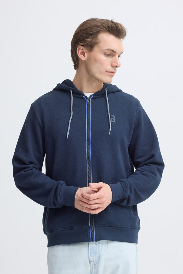 Blend Sweatshirt piqu&eacute; com capuz azul