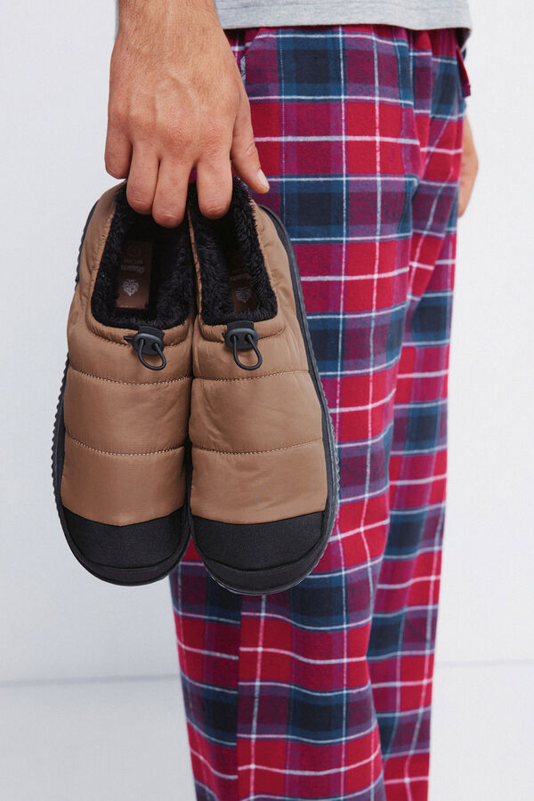 Springfield Chinelos de quarto de nylon acolchoado bege