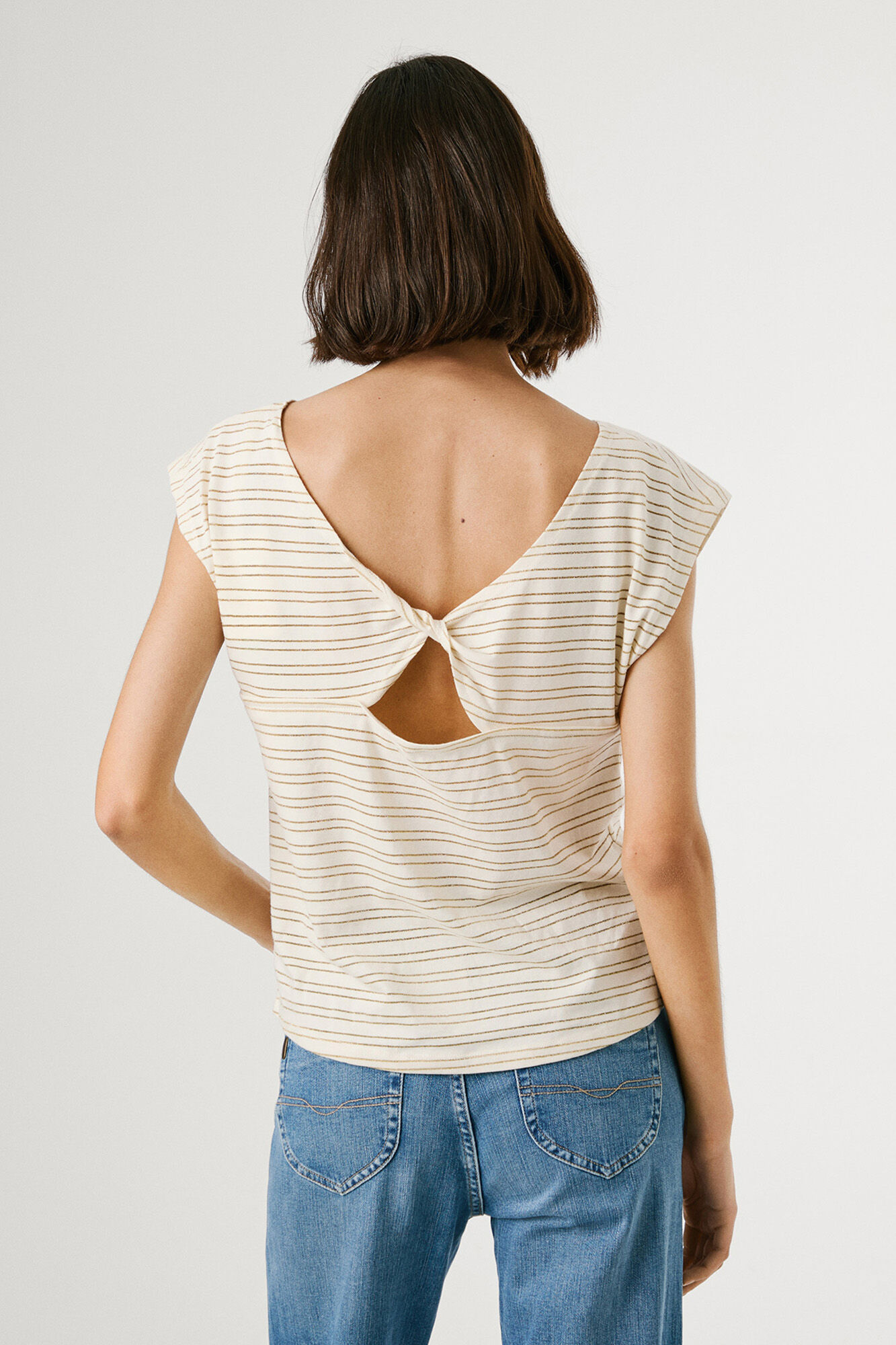 Pepe Jeans Camiseta riscas manga curta com abertura nas costas