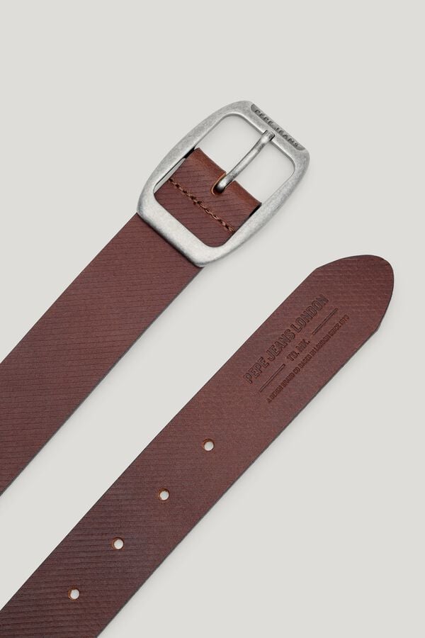 Pepe Jeans Cinto de pele texturizada cru
