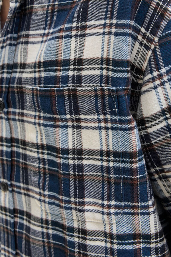 Jack & Jones PLUS Camisa xadrez b&aacute;sica azul