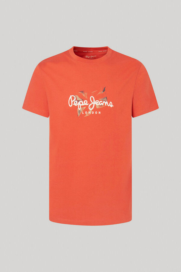 Springfield Camiseta Slim Con Logo Estampado naranja