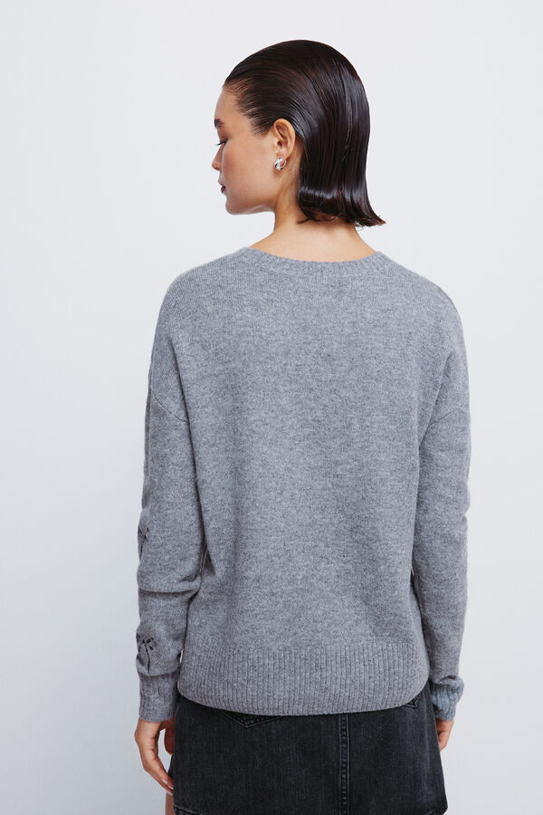 Springfield Camisola com laços de lantejoulas cinzento