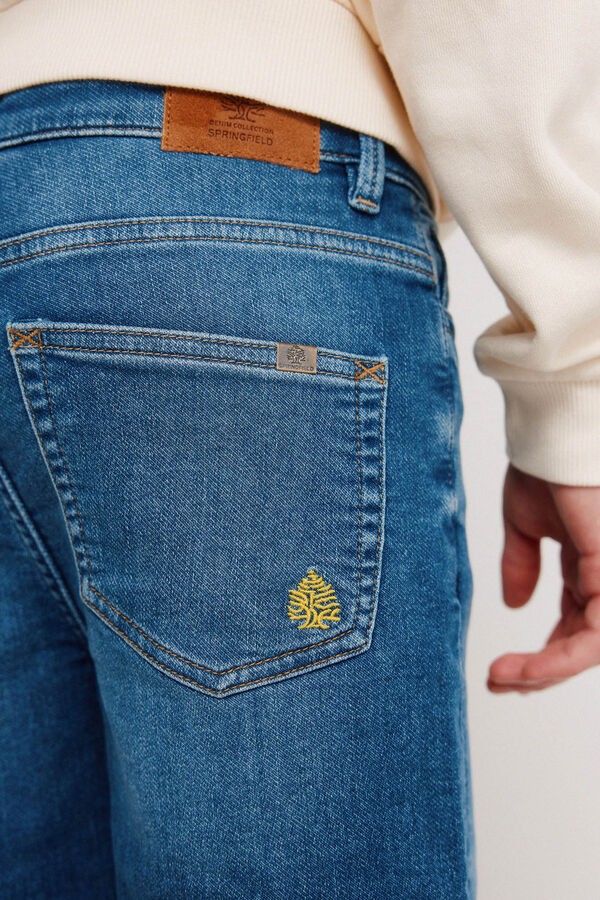Springfield Kids Bermuda jeans slim knit para menino azul