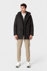 Celopman Parka dupla com capuz preto