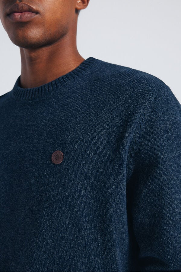 Springfield Camisola liso de fantasia torcida azul