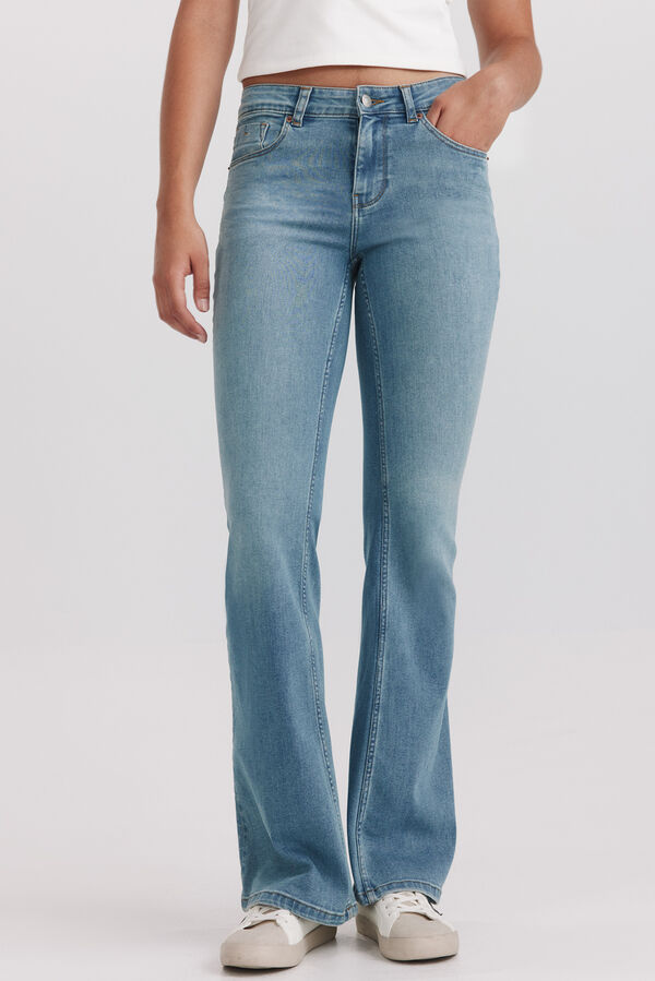 Springfield Jeans bootcut flare de cintura baixa azul