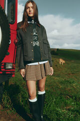 Springfield Casaco curto encerado Caqui escuro