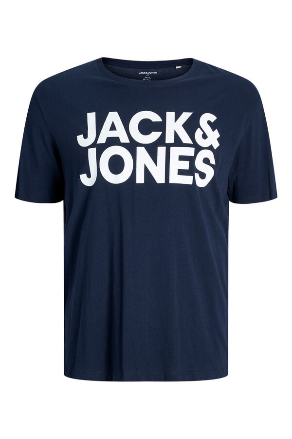 Jack & Jones PLUS T-shirt estampada de manga curta azul