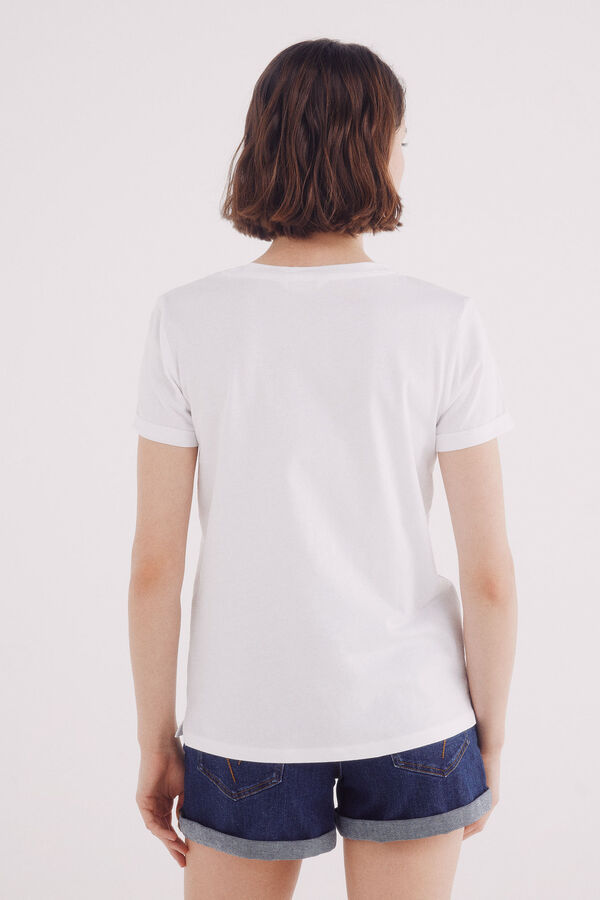 Springfield Camiseta "Vacances Côte d'Azur" branco