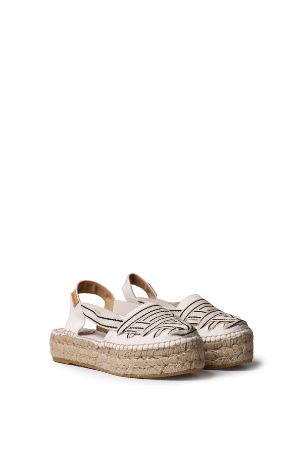 Toni Pons Alpercata rasa com tiras cruzadas bege