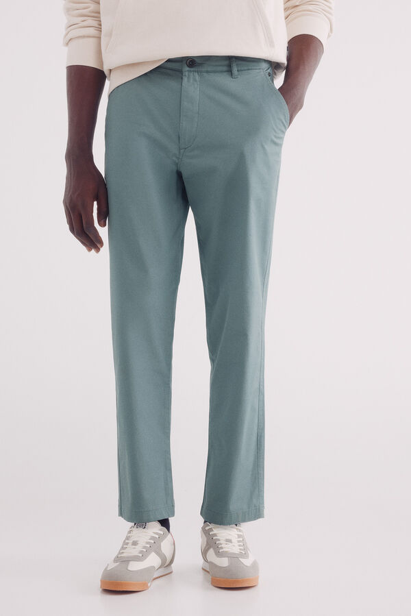 Springfield calças chino slim fit confortáveis azul