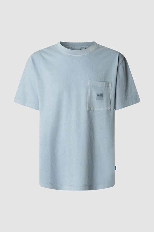 Pepe Jeans  Camiseta de peça manga curta tingida em tecido. azul