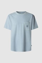 Pepe Jeans Camiseta de peça manga curta tingida em tecido. azul