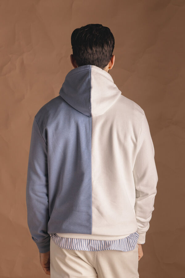 Celopman Moletom canguru com Sweatshirt verticais azul