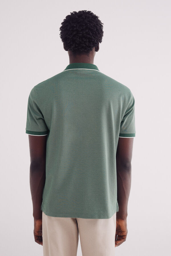 Springfield Polo oxford cuello contraste regular fit verde