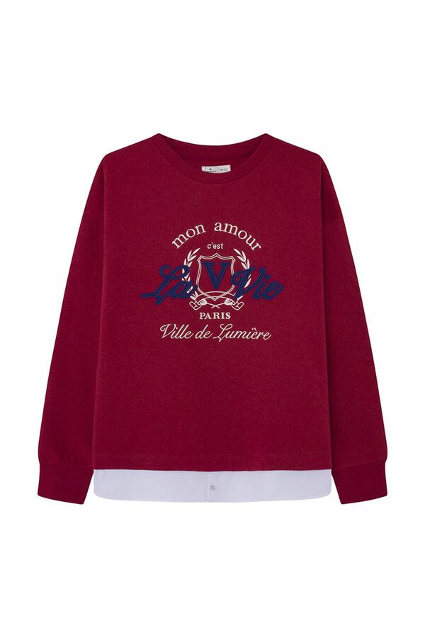 Springfield Sweatshirt "Mon Amour La Vie" vermelho