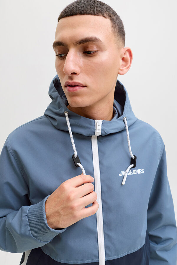 Jack & Jones Jaqueta bomber com capuz cinzento