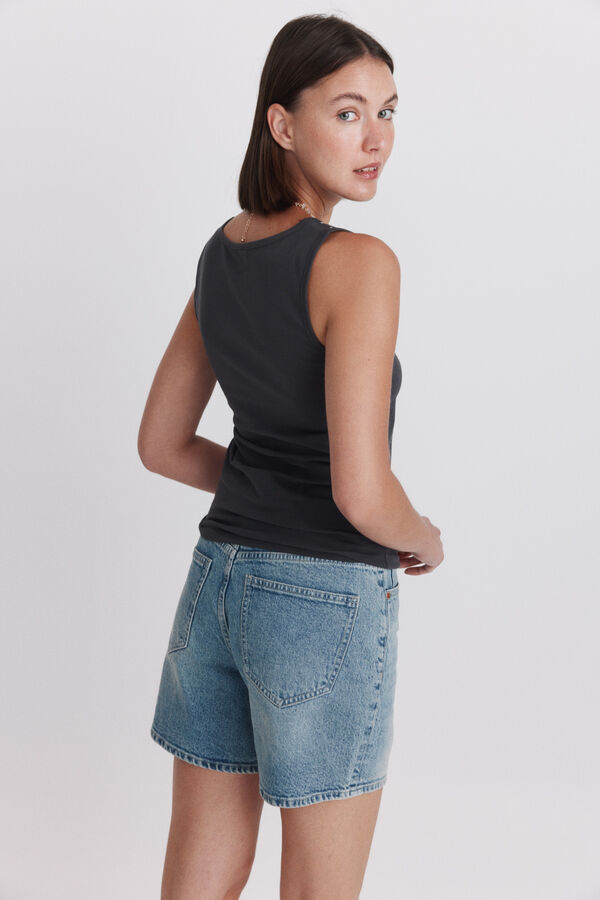 Springfield T-shirt sem mangas com tachas cinzento