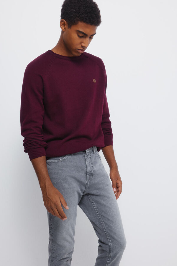 Springfield Calça jeans cinza slim fit com lavagem média cinzento