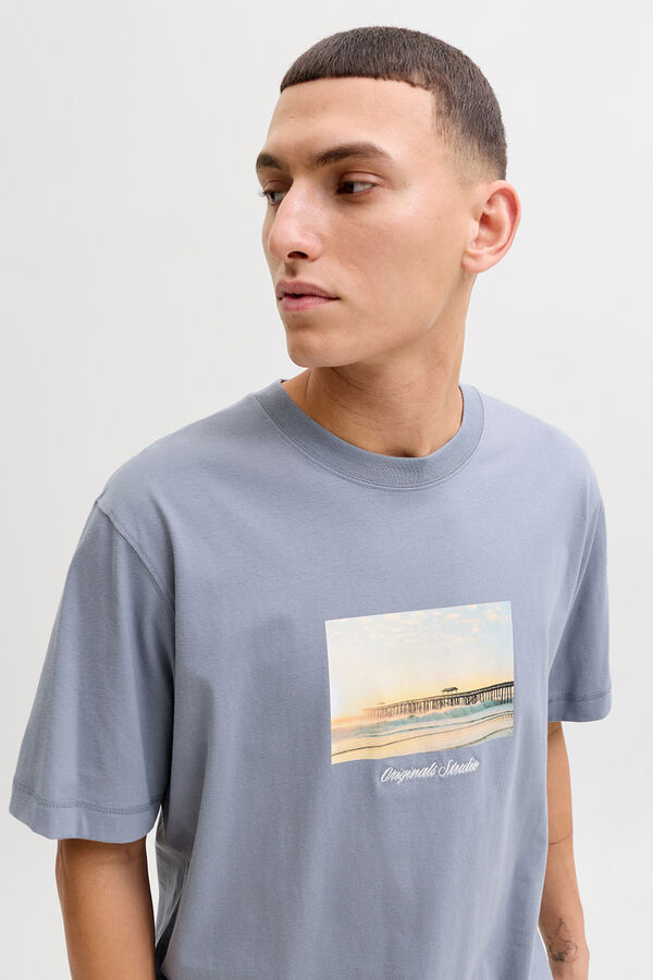 Jack & Jones Camiseta de manga curta estampada azul