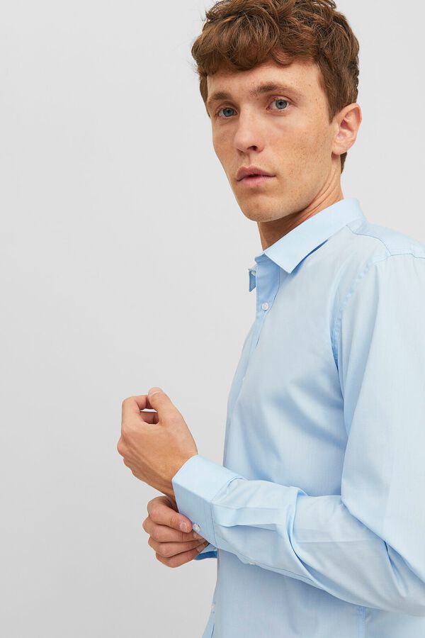 Jack & Jones Camisa slim em popelina azul