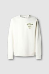 Pepe Jeans Sweatshirt de gola redonda com logo bege