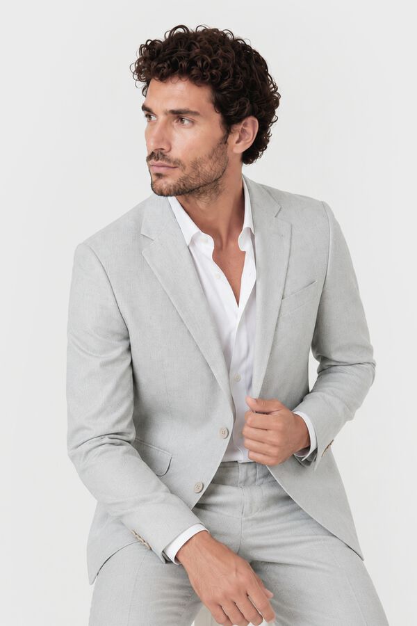 Celopman Blazer em linho meio forro verde