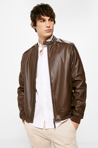 Springfield Faux leather jacket brown