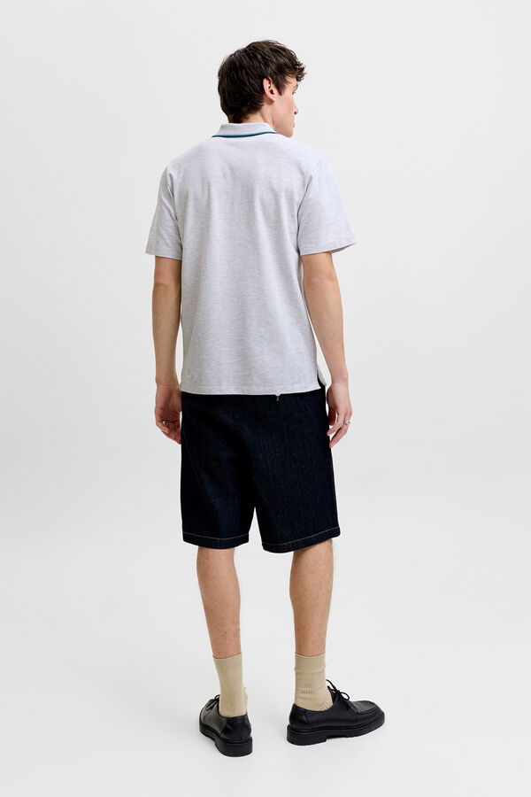 Jack & Jones Polo em piqu&eacute; com logo cinzento