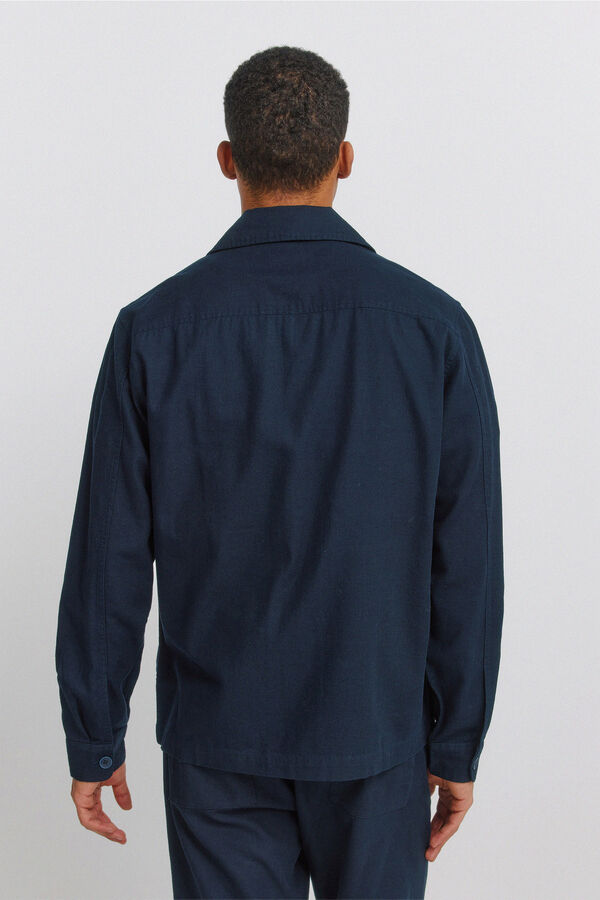 Springfield Sobrecamisa algod&oacute;n slub azul