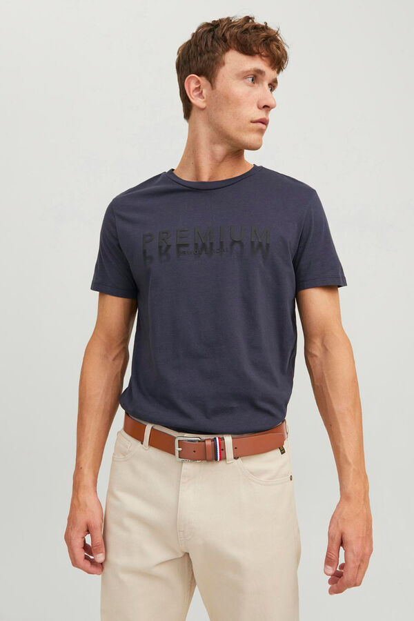 Jack & Jones Cinto bandeira de couro cru