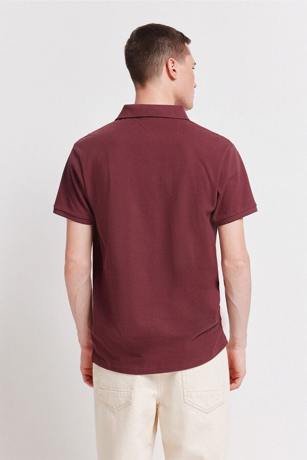 Springfield Polo piqu&eacute; punho em contraste slim fit estampado