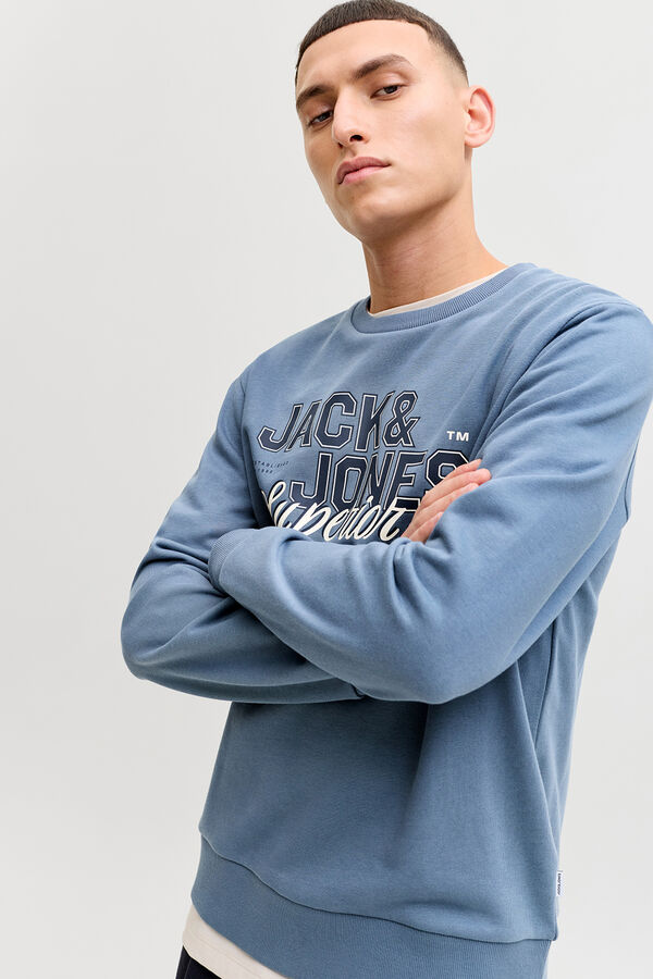 Jack & Jones Sweatshirt logo grande cinzento
