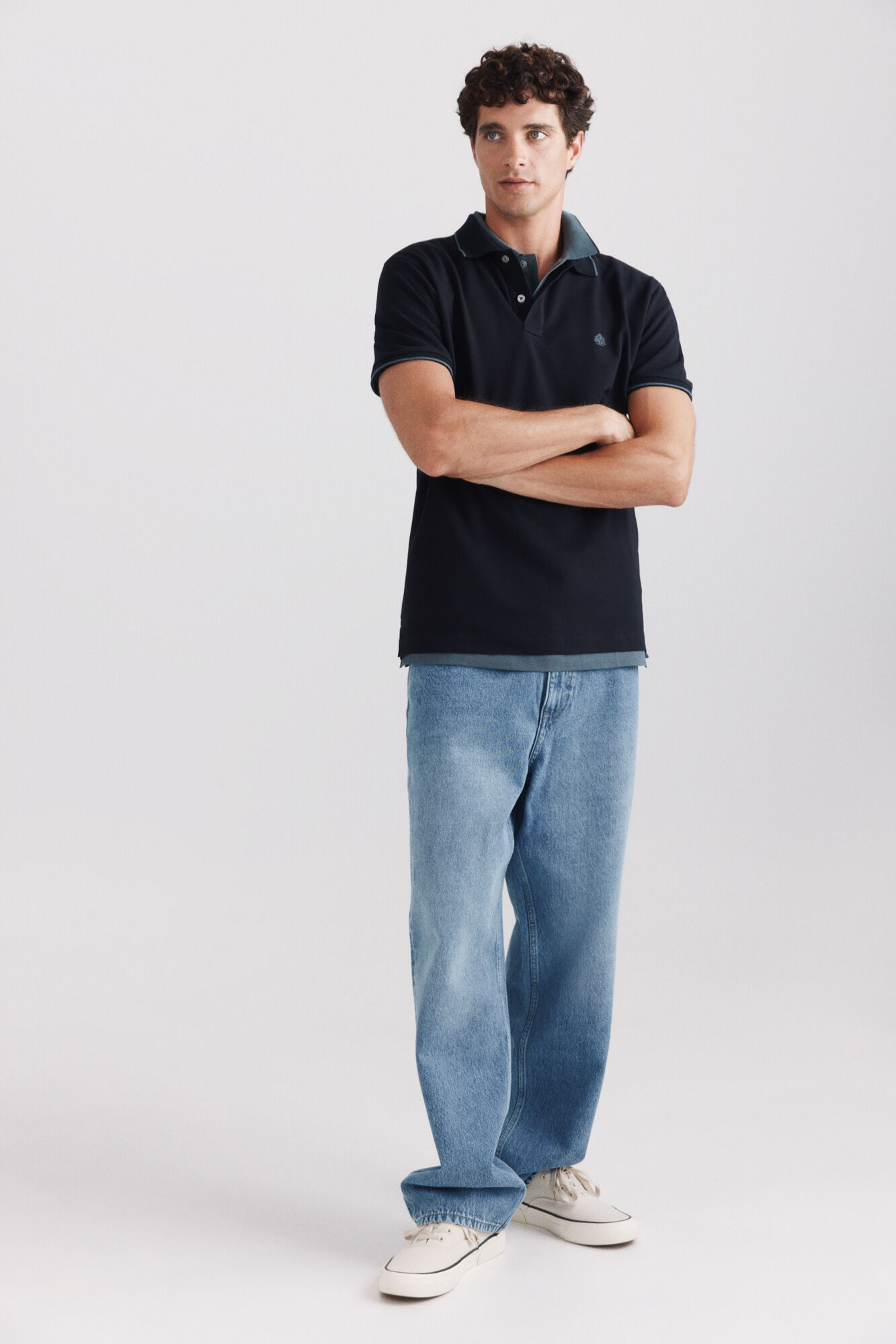 Springfield Polo piqu&eacute; com contrastes slim fit