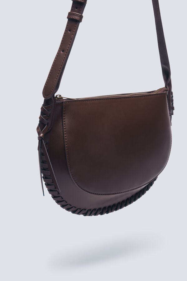 Springfield Mala de ombro com costura castanho