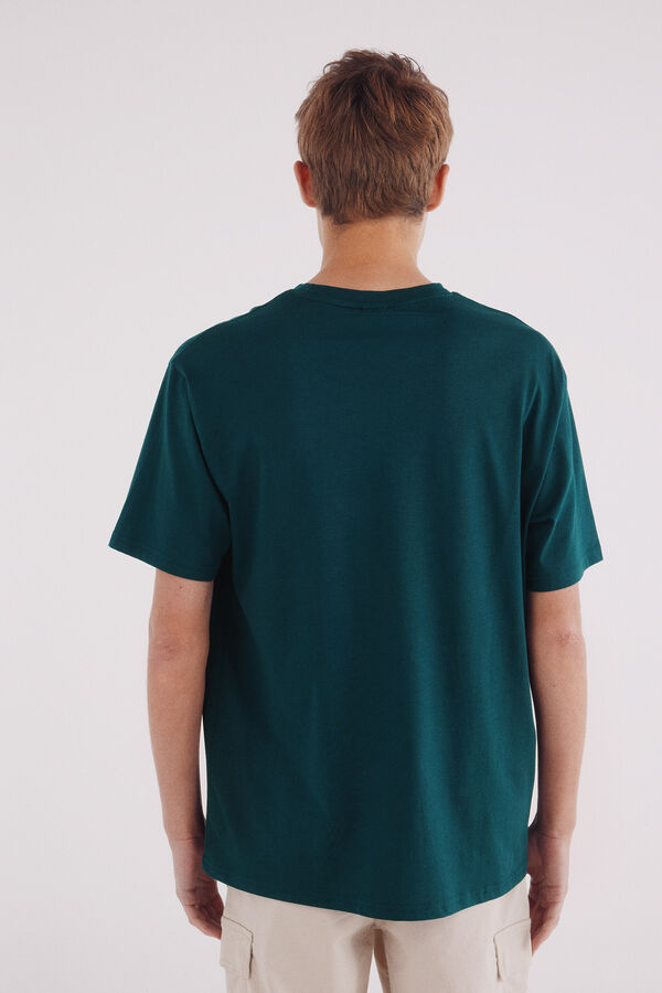 Springfield Camiseta básica com gola redonda verde