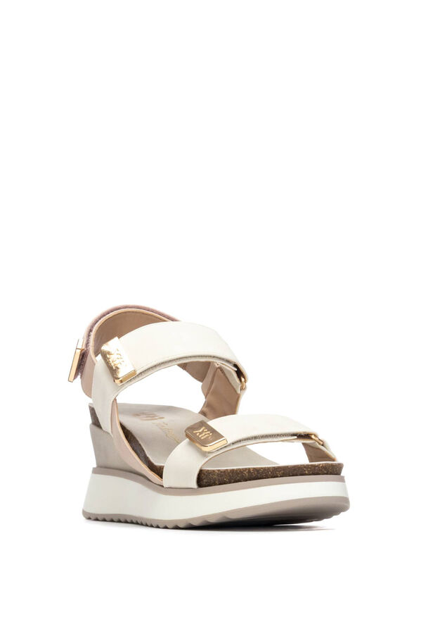 XTI Sand&aacute;lia cunha tira adesiva branco